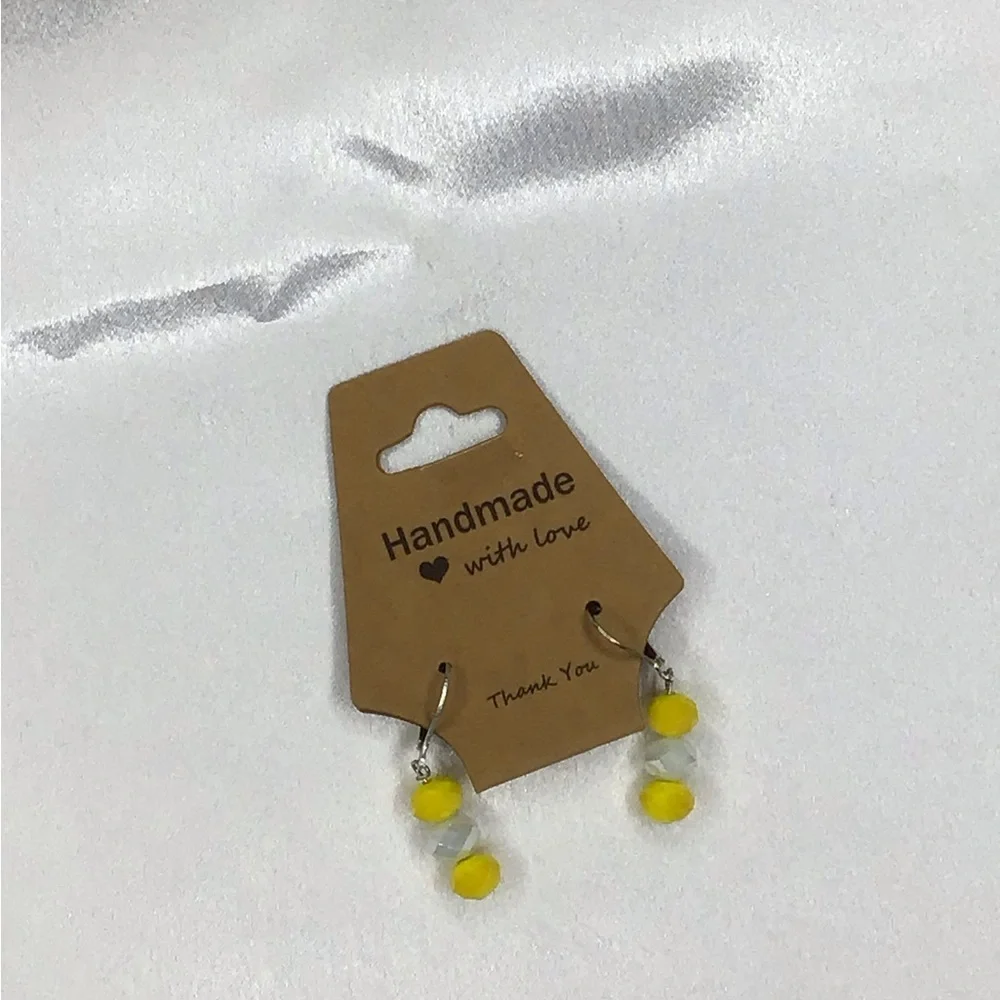 Handmade Beaded Dangle Earrings - Assorted Colors